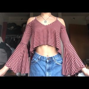 Bell sleeve cropped tank top